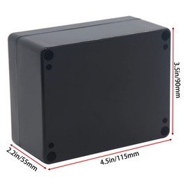 YETLEBOX Watertight Junction Box, IP67 Waterproof Project Box Durable ABS Plastic Electronic Enclosure Case for DIY Electrical Project Black 4.53" x 3.54" x 2.17"(115 x 90 x 55 mm)