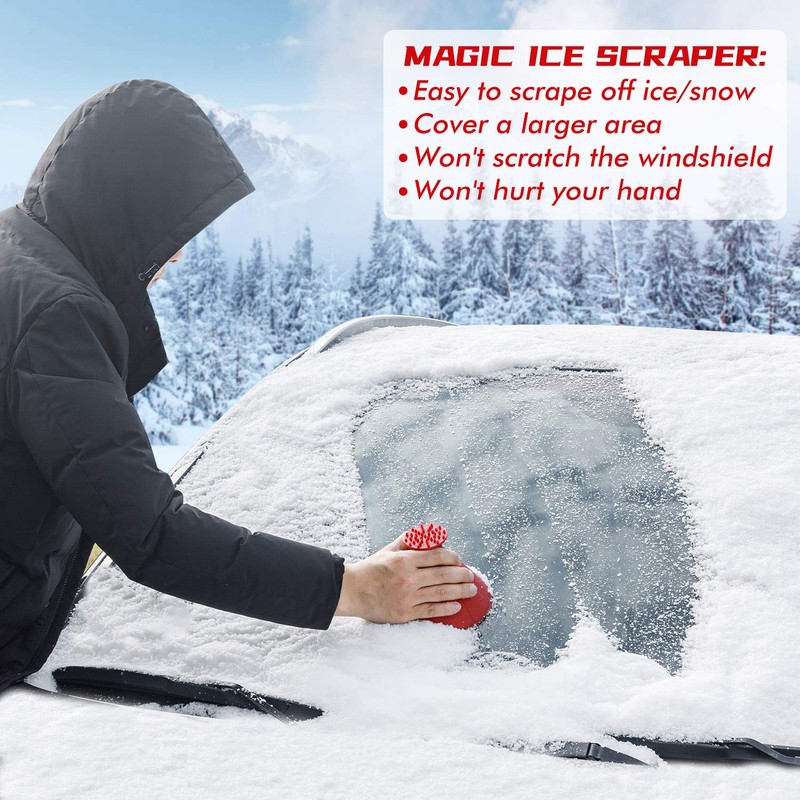 Magical Car Ice Scraper with Funnel,2 Pack Cone Windshield Ice