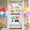 Bolisom Boho Rainbow Classroom Front Door Cover Decorations, Back to