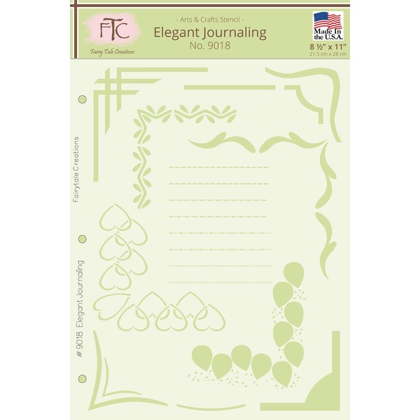 Fairytale Creations Elegant Journaling Stencil, 8.5" L x 11" H
