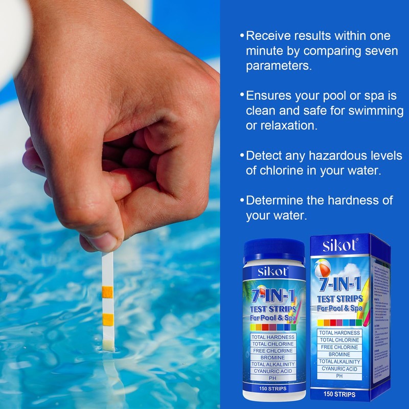 Hot Tub Test Strips 7-In-1 (150Pcs)| Ph Test Strips For