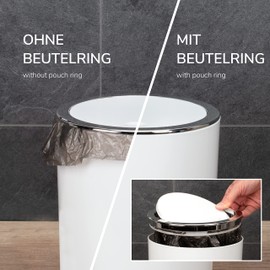 Bremermann bathroom series Savona cosmetic bin with a swing lid, plastic, 5.5 litres