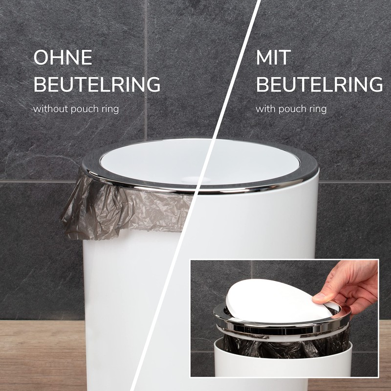 Bremermann bathroom series Savona cosmetic bin with a swing lid,