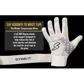 Stinger Winder Series Batting Gloves, Cotton Candy, Youth Large
