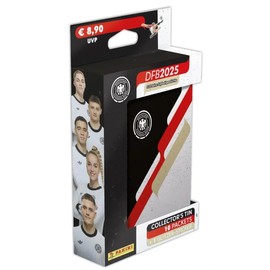 Panini DFB 2025-125 Years Football History Pocket Tin 10 Bags + 1 Special Sticker + Heartforcards® Shipping Protection