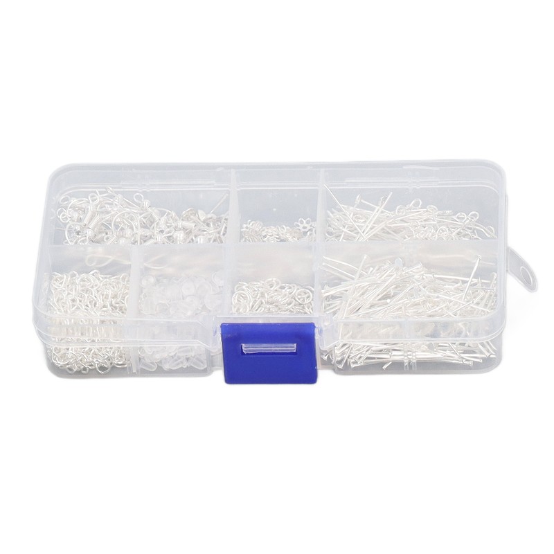 Earring Making Kit with Tweezers Ear Hooks Ear Pins Wax