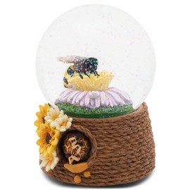 Elanze Designs Honey Bee Hive 100 MM Tabletop Musical Glitter Snow Globe Figurine Play Tune You are My Sunshine