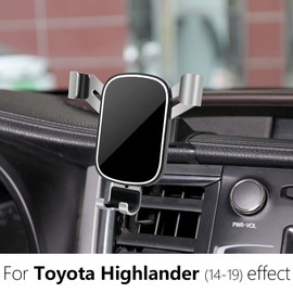 LUNQIN Car Phone Holder for Toyota Highlander 2014 2015 2016 2017 2018 2019 & Highlander Hybrid 2014-19 Auto Interior Accessories Cell Phones Mount Cellphone Mobile Cradle Charging Navigation Bracket