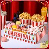 GlikCeil Carnival Party Decorations Carnival Trays for Food Wooden Circus