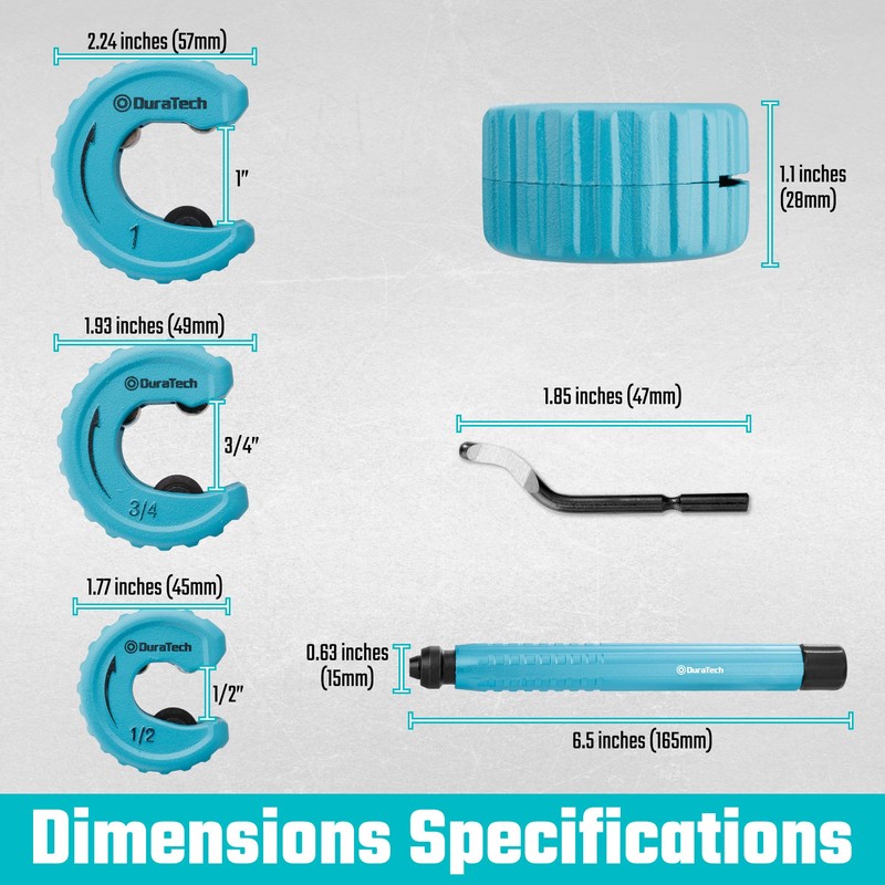 DURATECH 4-Piece Copper Tubing Cutter Set, Pipe Cutter Tool, Includes