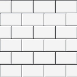 DÉCOR WOW Peel & Stick Backsplash for Kitchen & Bathroom, (8) 12x12-inch Sheets Covers 8 Sq. Ft, White Subway with Grey Grout