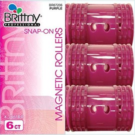 Brittny Snap-on Magnetic Rollers - Purple 6 Count, X-jumbo (Pack of 1)