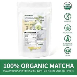 Jiuyu Té Verde Matcha Orgánico En Polvo de Primera Cosecha, Grado Ceremonial, 100  Matcha Puro Premium para Beber Y Café Con Leche, Sin Aditivos, 30