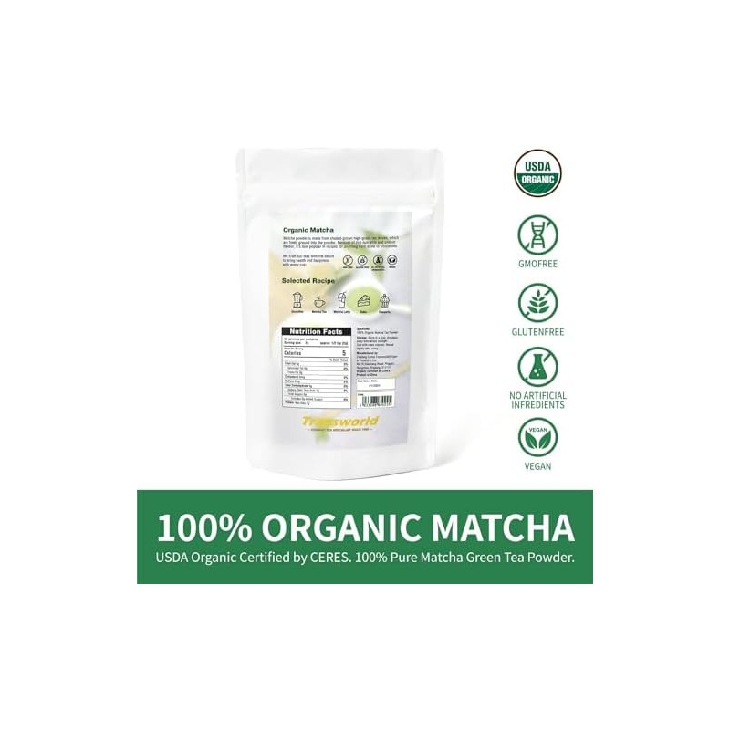 Jiuyu Té Verde Matcha Orgánico En Polvo de Primera Cosecha,