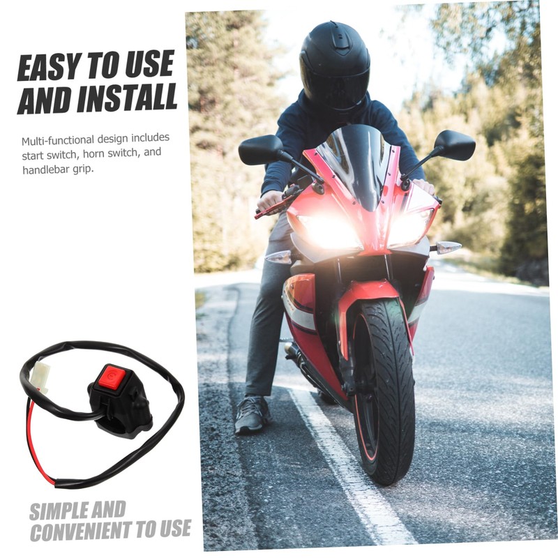 ULTECHNOVO Motorcycle Handlebar Remote Starter Ignition Button for Enhanced Performance