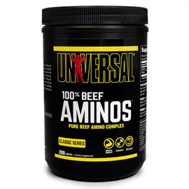 Universal Nutrition - 100% Beef Aminos -3g of Beef Protein Isolate for Recovery and Growth - 200 Tabs