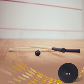 Flylin Double Yellow Dot Squash Ball, 37mm Sports Competition Squash Ball, Professional Rubber Squash Racket Ball for Training Practice (Pack of 3)