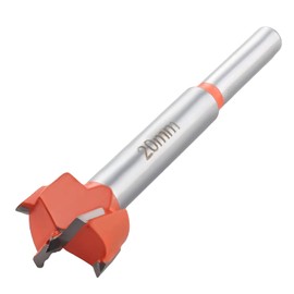 Utoolmart Forstner Drill Bits, 20mm Cemented Carbide Wood Cutter Tool, Round Shank Woodworking Hole Saw Cutter, 85mm Length Woodworking Hole Boring Bit, Orange, 1 Pcs