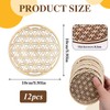 Hugwish Set of 12 Flower of Life Coasters Wood for