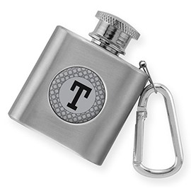 Dimension 9 MF-G-T Mini Novelty Flask with Carabiner Clip, Silver