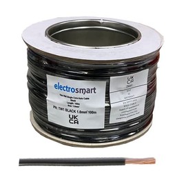 electrosmart 12V 24V 1mm² 16.5 Amps Single Core Copper Automotive Auto Car Marine Stranded Thin Wall Cable/Wire Red or Black (16.5A) (Black, 30m)