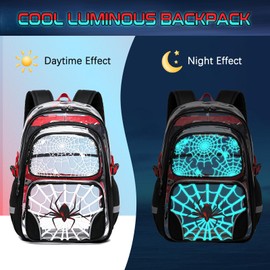 Cool Luminous Clear Backpack for Boys with Lunch Box & Pencil Case