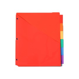 Binder Index Dividers | Colorful Insertable 3 Ring Binder Tab Divider,Rainbow Section Index Organizer Ring Notebook Dividing Pockets for Home Classroom Workplace