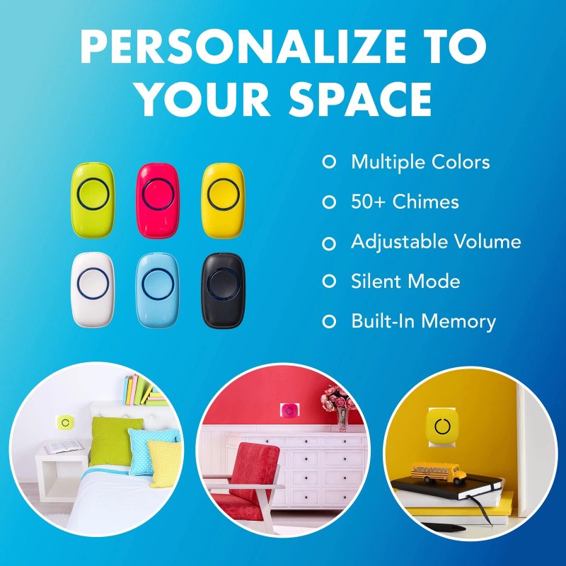 SadoTech Wireless Doorbell Kit, Black, 2 Plug In Receivers