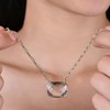 Gempires Clear Quartz Necklace, Crystal Clear Pendant, Bezel Necklace, April