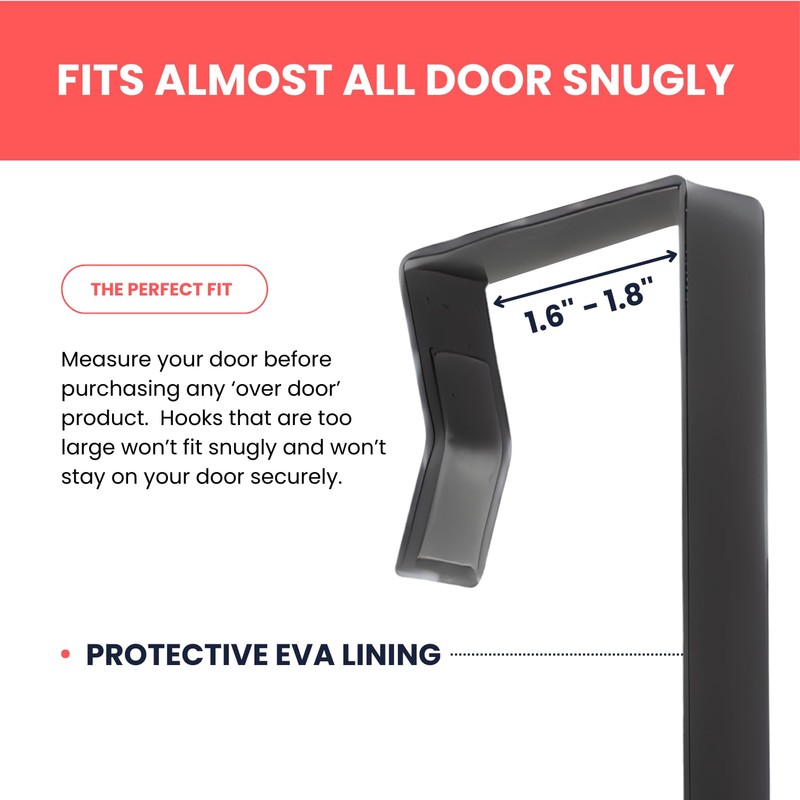 Home in Bold Over-The-Door Hooks (Heavy Duty) Metal for Thick