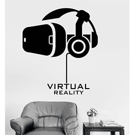 Large Vinyl Wall Decal Virtual Reality Computer Technology Stickers Mural (ig3703) Matte Black