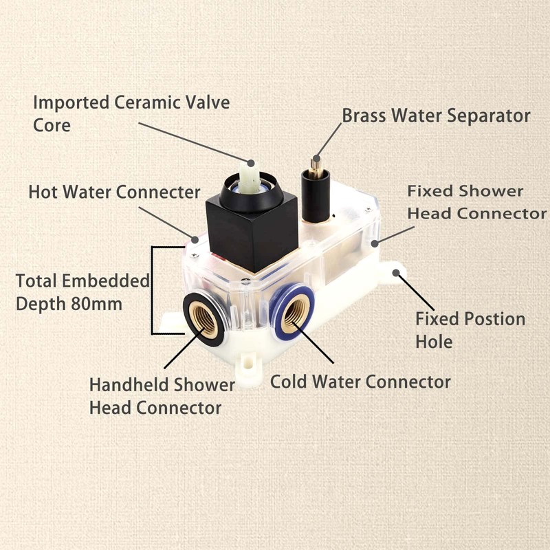 Ackwave Shower Faucet Matte Black Shower System with 12 Inches