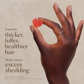 VEGAMOUR GRO Biotin Gummies, Strawberry Flavor with 5000 mcg Biotin, Supports Healthy Hair Vegan Gummies with Vitamins A, B, C, E, B-12 & More, 30 Ct