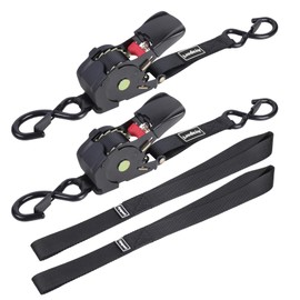 Ayaport Retractable Ratchet Straps 1in x 12.5ft – Heavy Duty 1200lbs Break Strength Ratchet Straps Self Retractable Tie Down with S Hooks for Motorcycles, Dirt Bikes, Atvs, Trucks, Cargo, Trailers