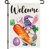 zeevly Easter Gnomes Garden Flag 12x18 Inch Double Sided Carrot