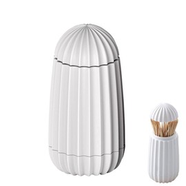 Toothpick Holder, Toothpick Boxes, Toothpick Dispenser Automatic, Automatic Pop Up, Cactus Design, for Offices, Restaurants, Bars, Cafes, Hotels, Weddings (White)