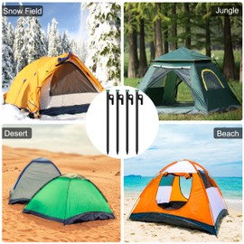 AYMQC Tent Pegs, 25 cm, Robust Steel Nail Made of Forged Steel, Sturdy Tent Pegs with Hook and Hole for Outdoor, Camping, Hiking, Travel, Pack of 4