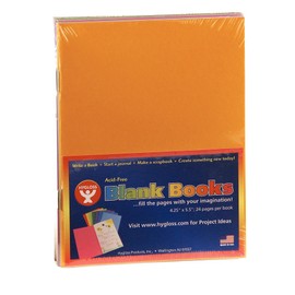 Hygloss Products, Inc Paperback Blank Sketch, Writing, Journaling, Book for Children and Adults Pack of 50 in Assorted Colors, 4.25 x 5.5-Inch