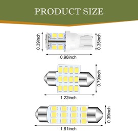 awlbed 24 PCS 1156 Car LED Turn Signal Bulb Kit, T10 31mm 42mm Interior Light Bulb Dome Light License Plate Light, Car Lighting Bulb Replacement Accessories, Compatible with Most Car Models (White)