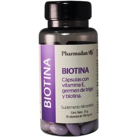 Pharmadan™ Biotina + Vitamina E | 30 Cápsulas Blandas de 700 mg | Fortalece Cabello, Piel y Uñas | Suplemento Alimenticio Diario | Fórmula Neutra y Efectiva