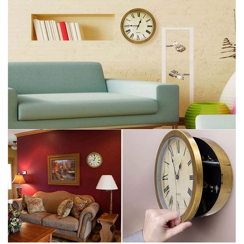 TKSE Wall Clock Safe, Vintage Wall Clock Safe Box Secret