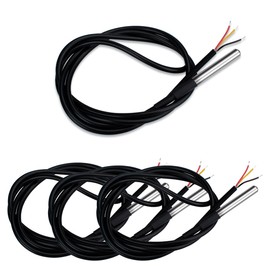 Innfeeltech 4 Pcs Digital Stainless Steel Temperature Sensor, Waterproof Temperature Sensor 1M