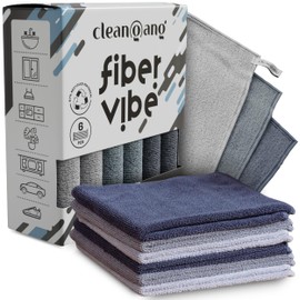 cleangang Microfibre Cloth Fibre Vibe for Various Surfaces, Microfibre All-Purpose Cloths for Hygienic Cleanliness Cleaning Cloths for Streak-Free Cleaning, Pack of 6, Multicoloured, 247
