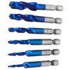 6PCS High Speed Steel 6.35mm Hex Shank Tap Drill Bit