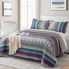 WONGS BEDDING Boho Quilt Set Queen Size, Purple Bohemian 3
