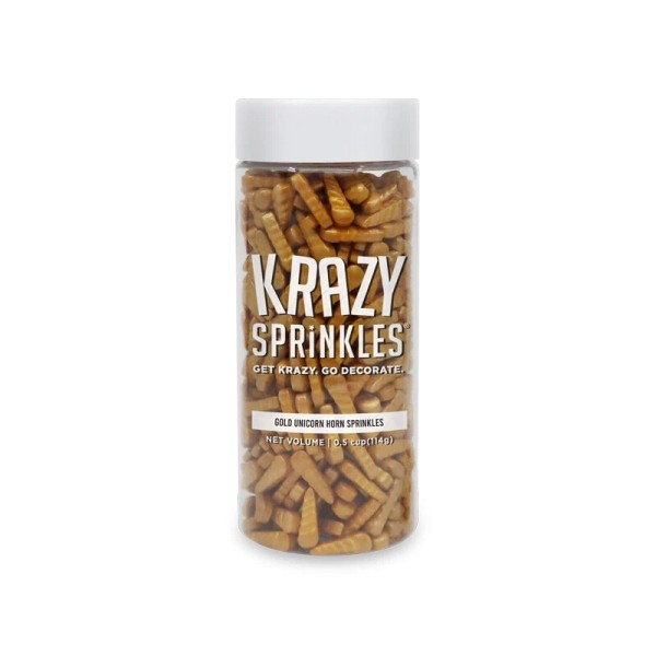 Bakell Gold Unicorn Horn Shaped Sprinkles | Krazy Sprinkles by