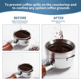 54mm Magnetic Dosing Funnel, S304 Stainless Steel Espresso Dosing Ring with 8 Magnets Compatible with All 54mm Portafilter