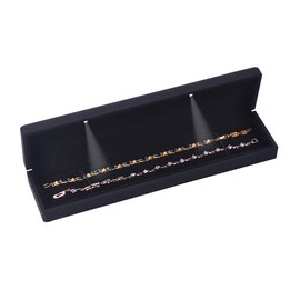 iSuperb LED Light Black Necklace Chain Bracelet Display Case Jewelry Storage Gift Box