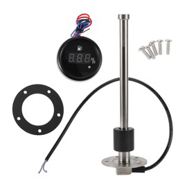 Hihaha Kraftstoff-Sendeinheit und Messgerätesatz Boot Kraftstoff-Sendeinheit Marine Kraftstoff-Sender Einheit Metall 230mm 9,06" Länge 1 Satz Silber Schwarz 0-190 Ohm