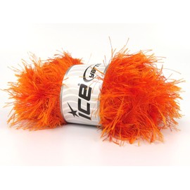 Long Eyelash 100gr Orange - Extra Long Eyelash Yarn, Polyester 3.53 Ounces (100 Grams) 76 Yards (70 Meters)